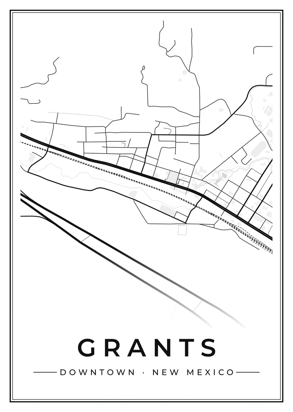 Grants Downtown Street Map Poster