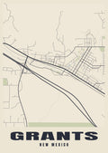 Street map poster of Grants, New Mexico