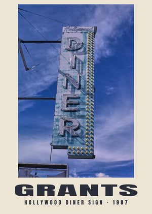Hollywood Diner Sign, Grants, New Mexico — 1987 · Wydruk historycznej fotografii