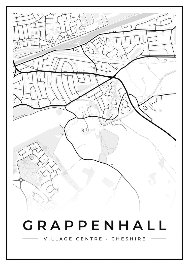 Grappenhall Village Centre Street Map Poster