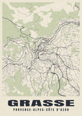 Street map poster of Grasse, Provence-Alpes-Côte d'Azur