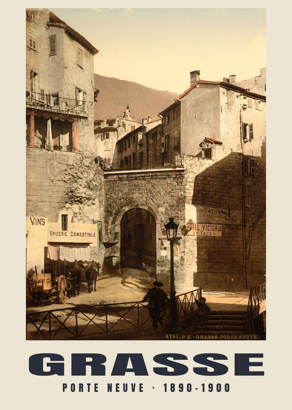 Porte Neuve, Grasse — 1890–1900 · Wydruk dawnego fotochromu