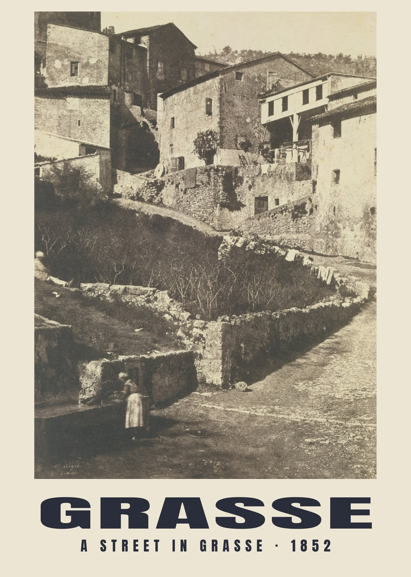 Una strada di Grasse — 1852 · Stampa fotografica storica