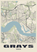 Street map poster of Grays, Essex