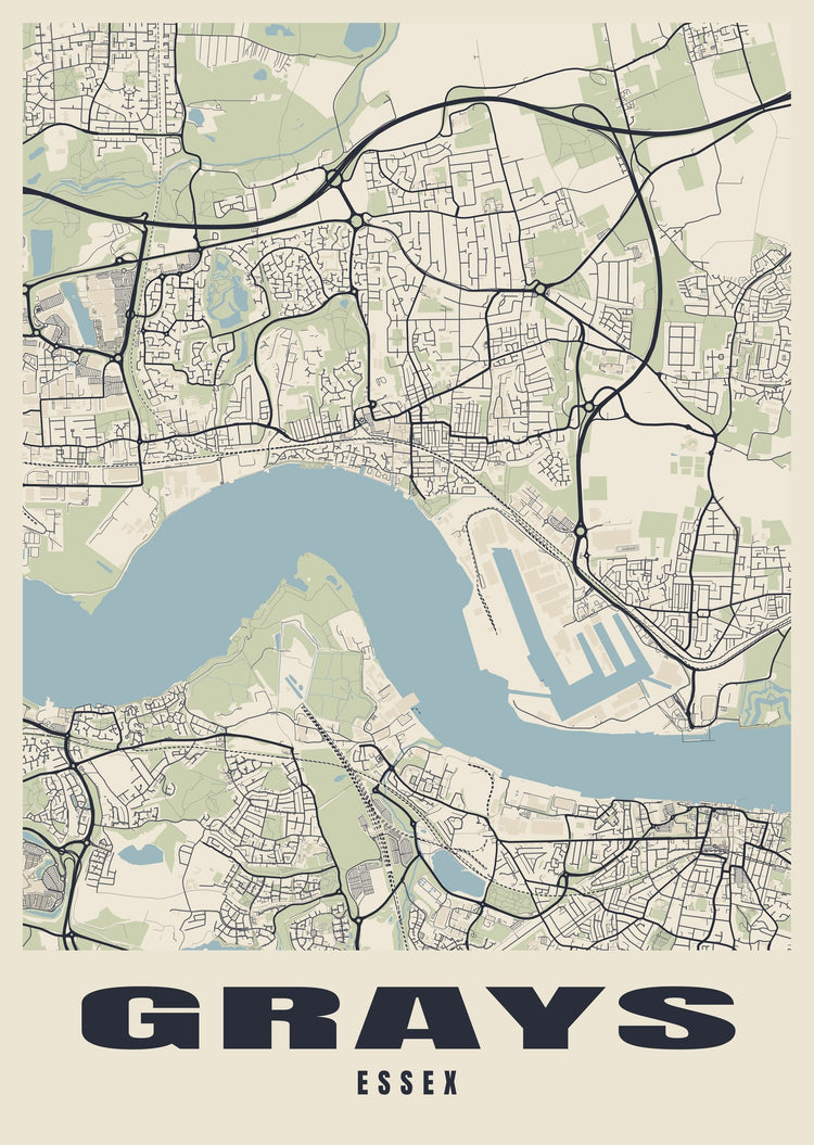 Grays Street Map Poster