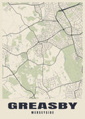 Street map poster of Greasby, Merseyside