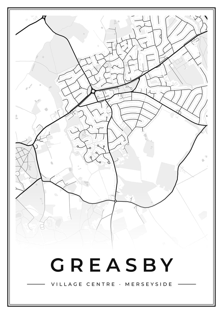 Greasby Village Centre Street Map Poster
