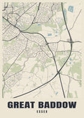 Street map poster of Great Baddow, Essex
