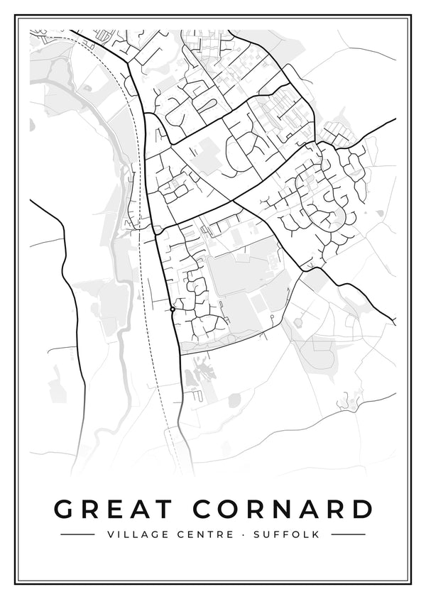 Great Cornard Village Centre Street Map Poster