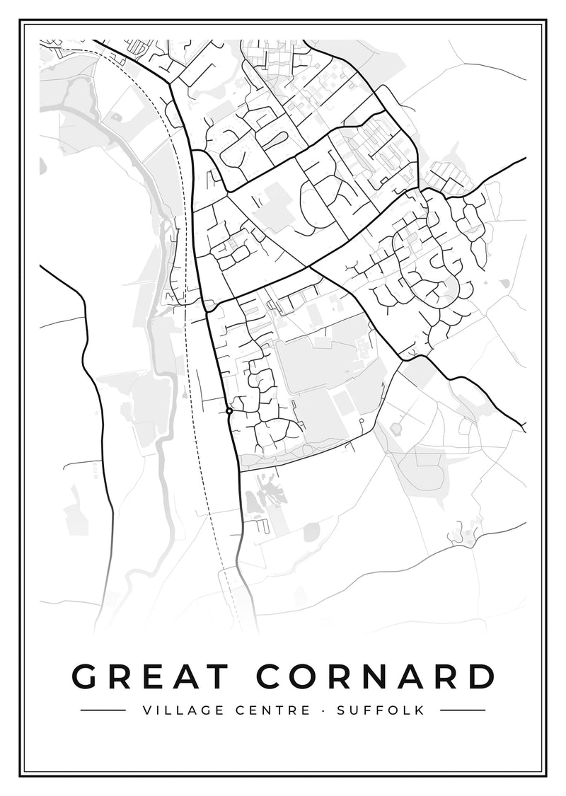 Great Cornard Village Centre Street Map Poster