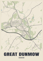 Street map poster of Great Dunmow, Essex