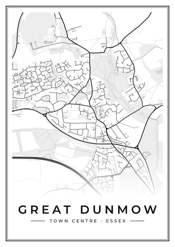 Great Dunmow Town Centre Street Map Poster