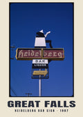 Heidelberg Bar Sign, Great Falls, Montana — Historic photograph print, 1987