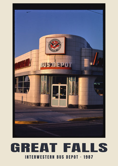 Interwestern-Busbahnhof, Great Falls, Montana — 1987