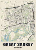 Street map poster of Great Sankey, Cheshire