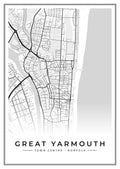 Street map poster of Great Yarmouth town centre, Norfolk