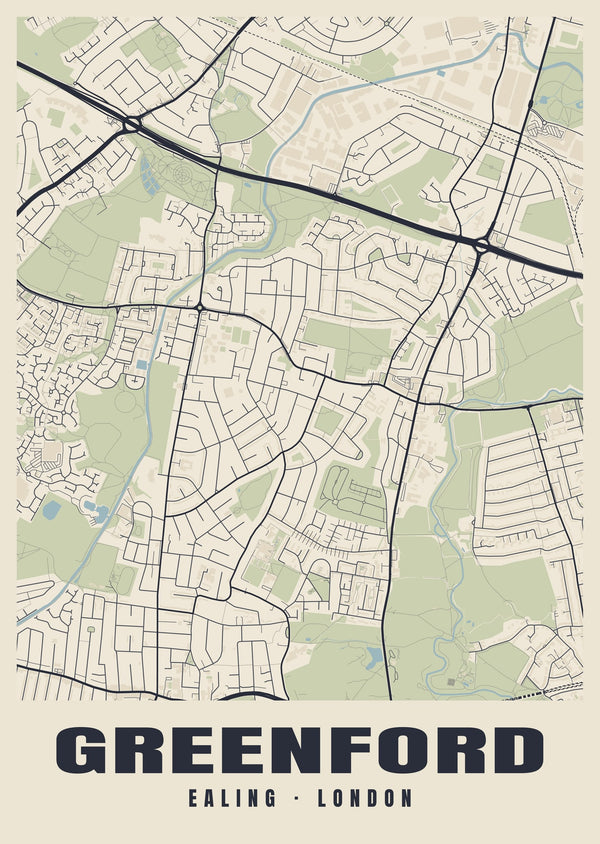 Greenford Heritage Street Map Poster