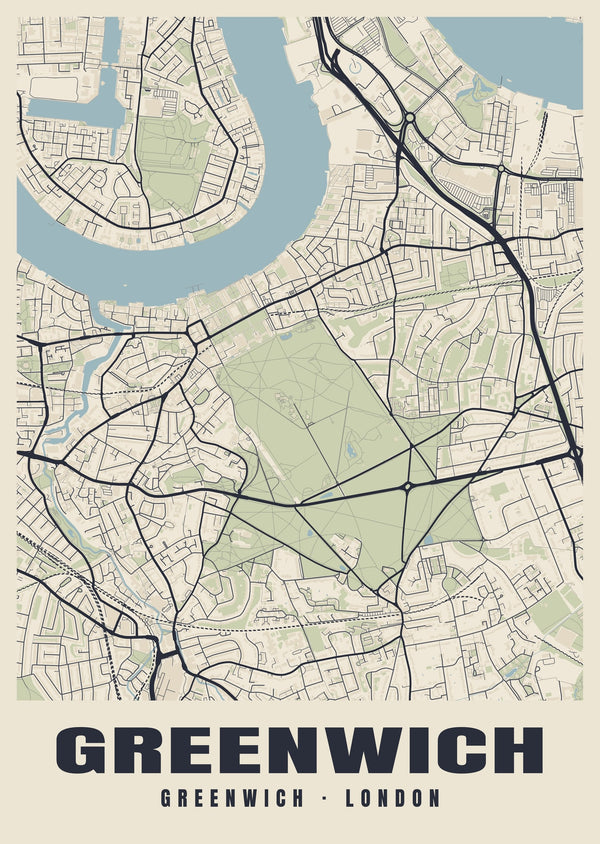 Greenwich Heritage Street Map Poster