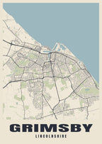 Street map poster of Grimsby, Lincolnshire