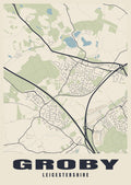 Street map poster of Groby, Leicestershire