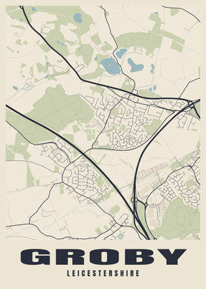 Groby Street Map Poster