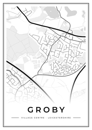 Groby Village Centre Street Map Poster