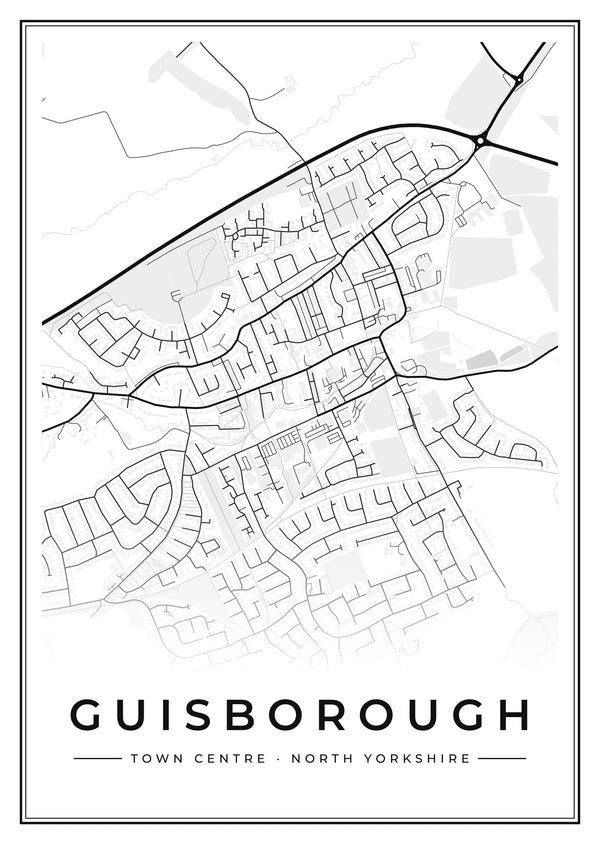 Guisborough Town Centre Street Map Poster