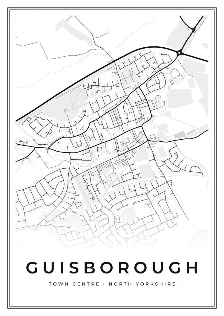 Guisborough Town Centre Street Map Poster