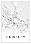 Street map poster of Guiseley town centre, West Yorkshire