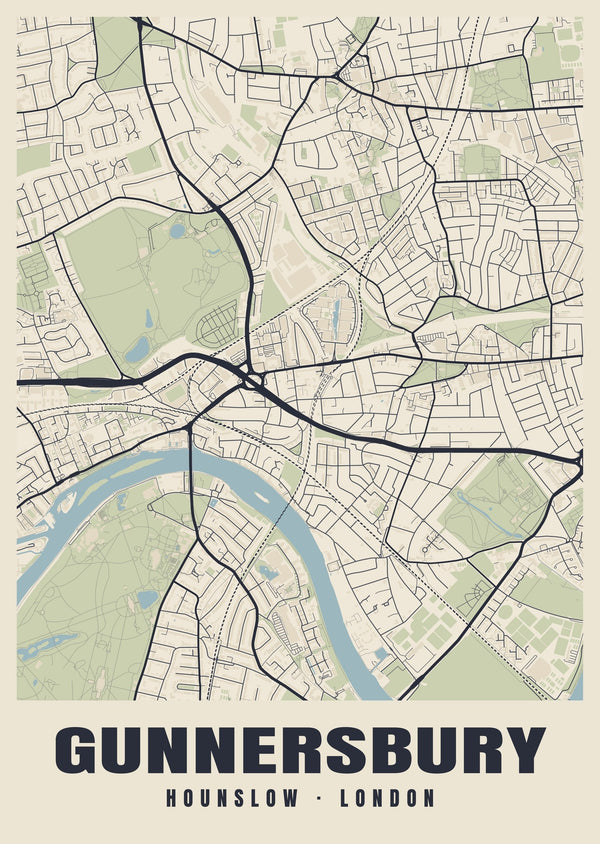Gunnersbury Heritage Street Map Poster