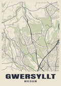 Street map poster of Gwersyllt, Wrexham