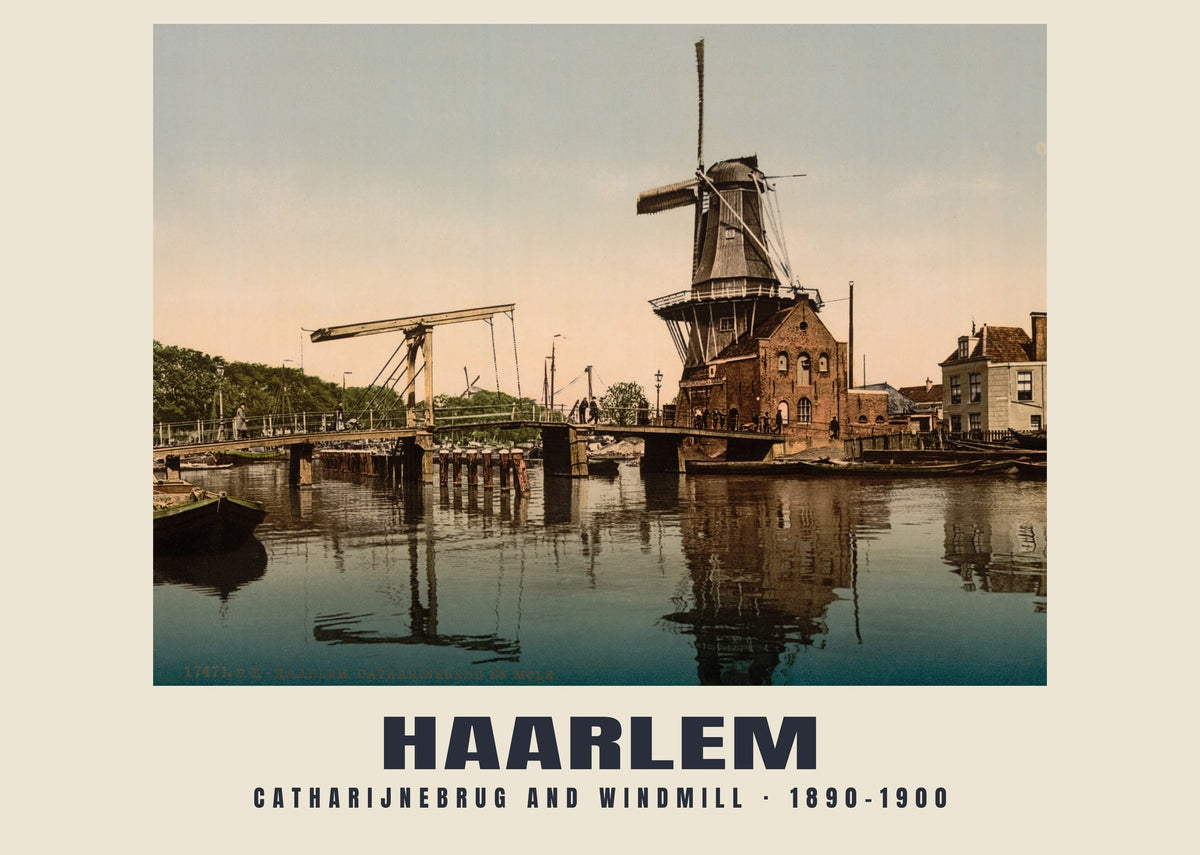 Catharijnebrug y molino, Haarlem, 1890–1900