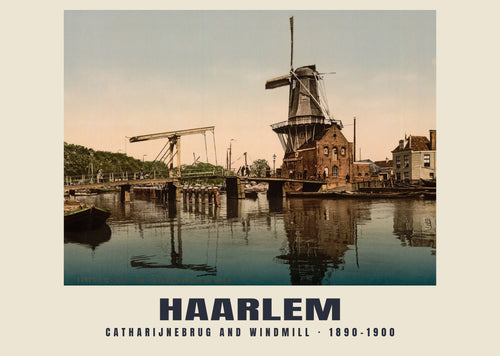 Catharijnebrug en molen, Haarlem, 1890–1900