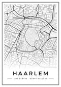 Street map poster of Haarlem city centre, North Holland