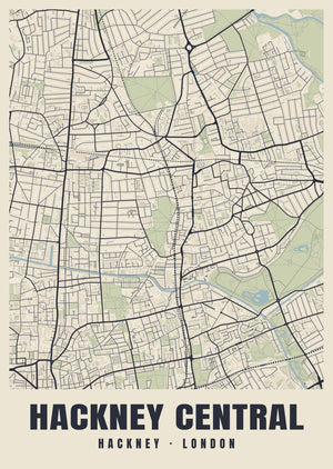 Hackney Central Heritage Street Map Poster