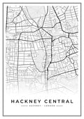 Street map poster of Hackney Central, Hackney, London