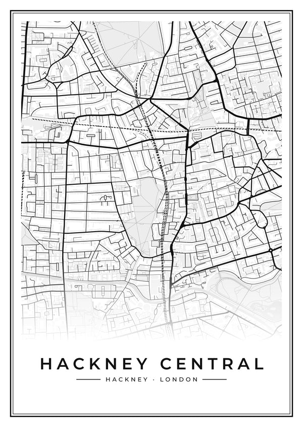 Hackney Central Street Map Poster