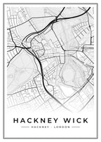 Street map poster of Hackney Wick, Hackney, London