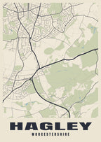Street map poster of Hagley, Worcestershire