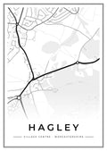 Street map poster of Hagley village centre, Worcestershire