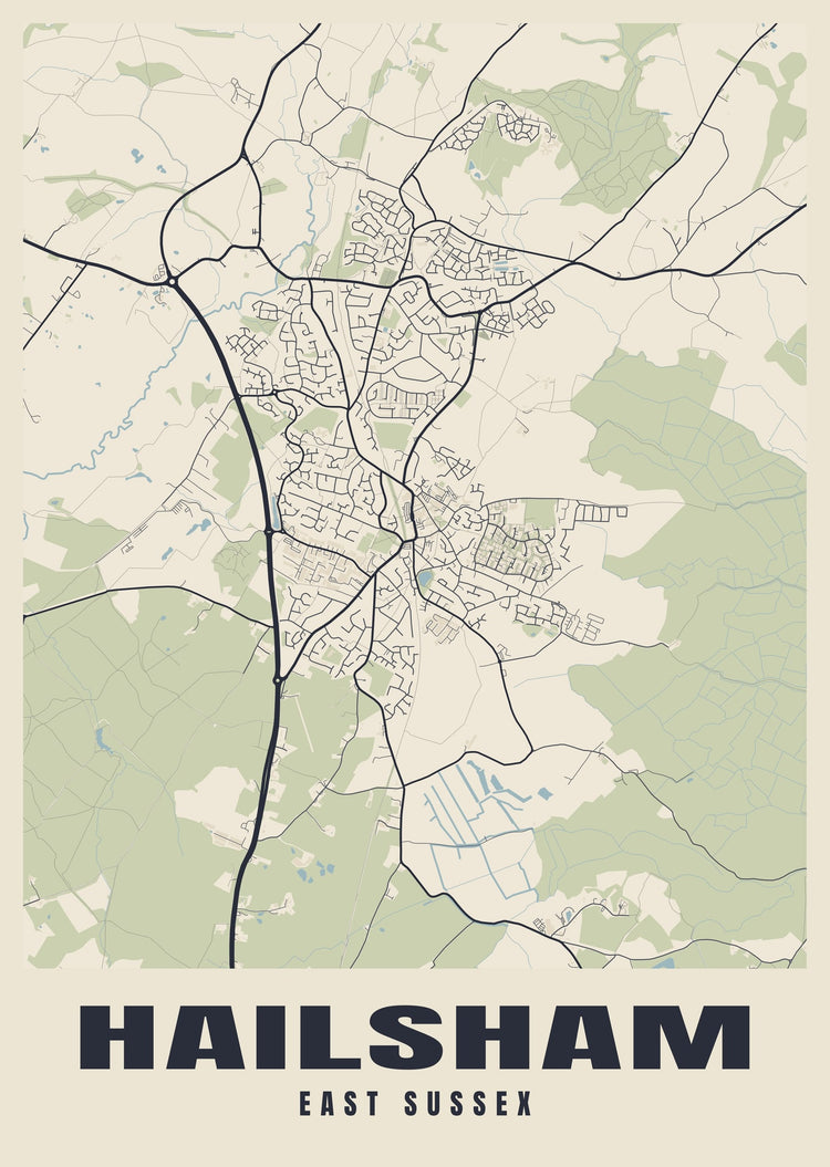 Hailsham Street Map Poster