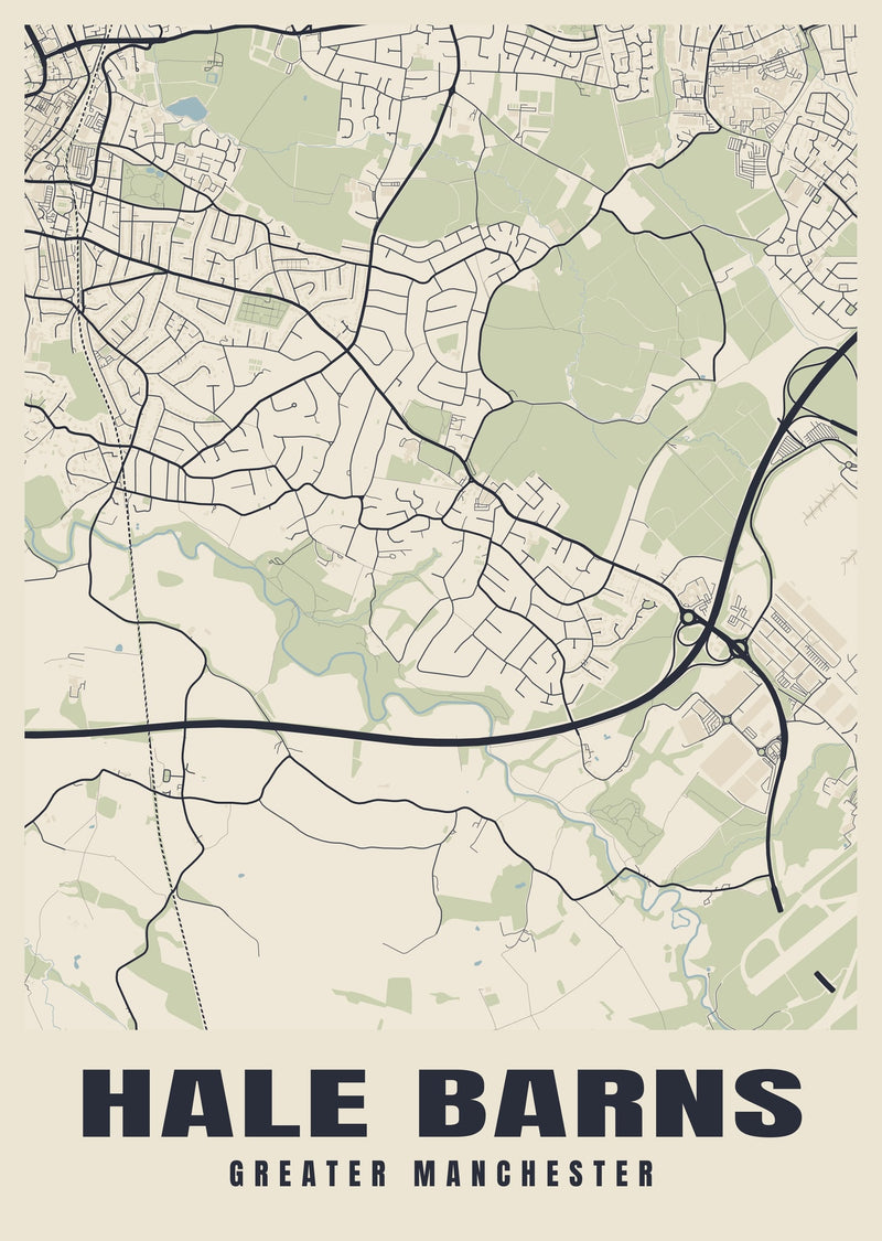 Hale Barns Street Map Poster