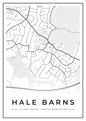 Hale Barns Village Centre Street Map Poster