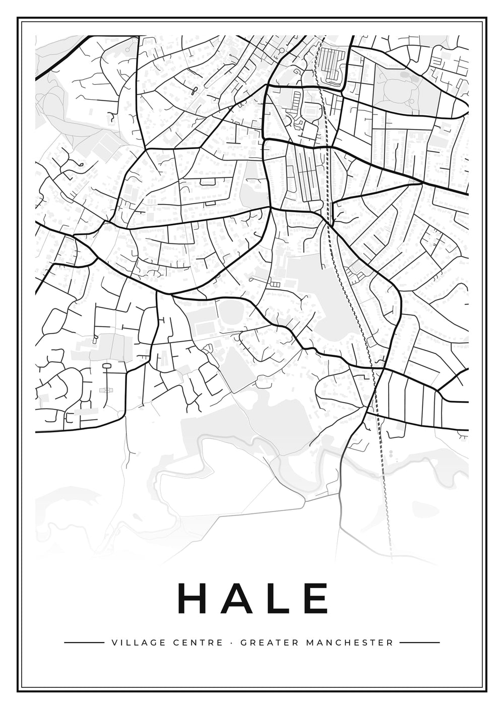 Hale Village Centre Street Map Poster