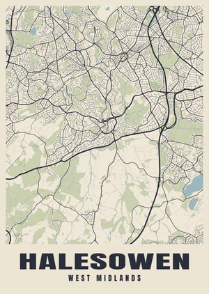 Halesowen Street Map Poster