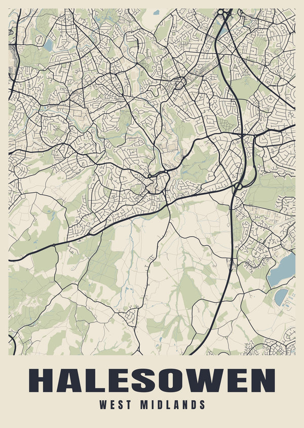Halesowen Street Map Poster