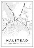 Street map poster of Halstead town centre, Essex