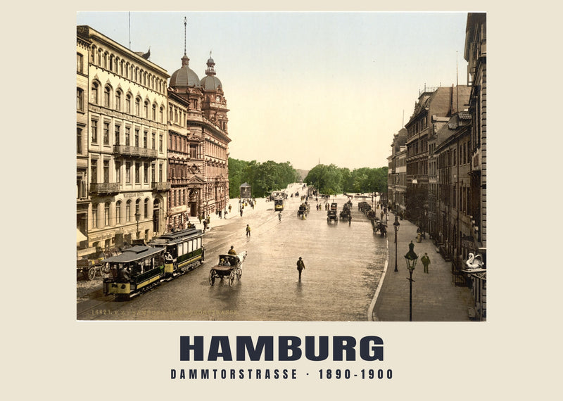 Dammtorstraße, Hamburg — 1890–1900 · Vintage photochrom print