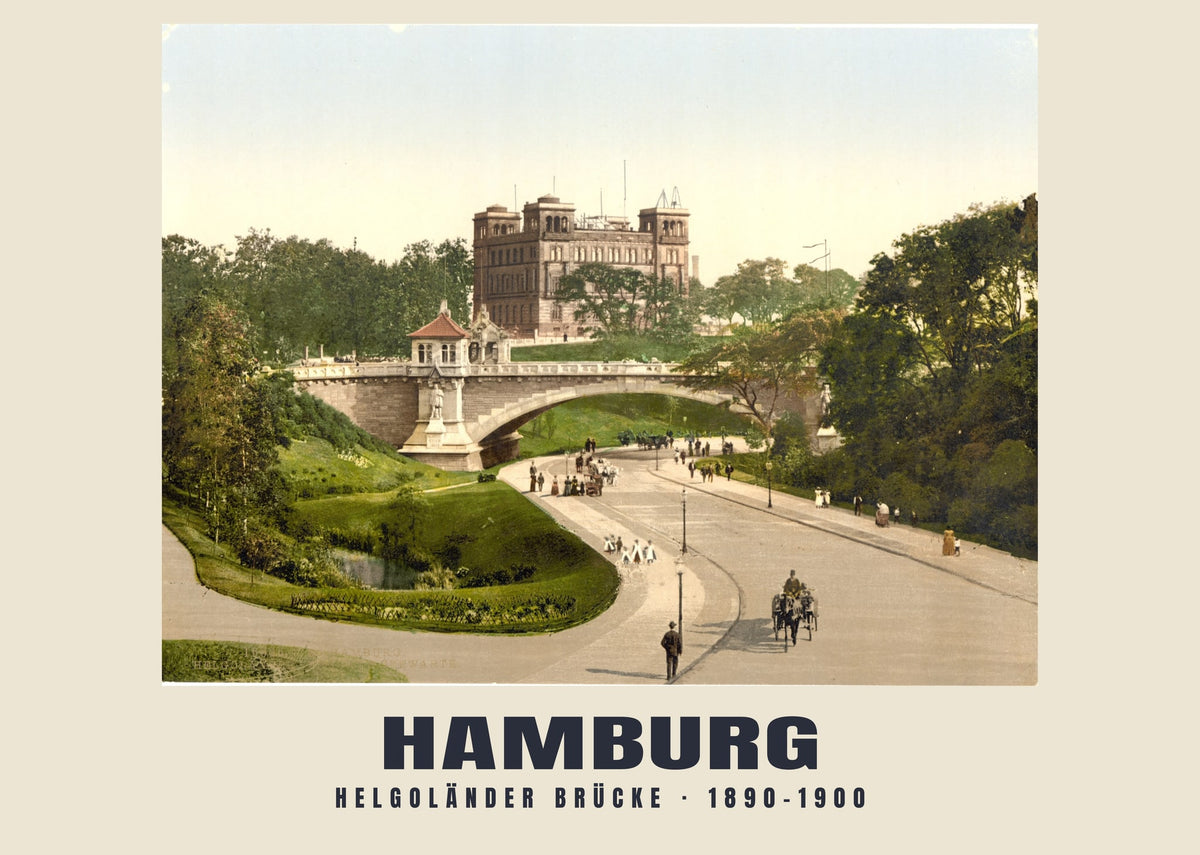 Helgoländer Brücke, Hamburg, 1890–1900 heritage photograph