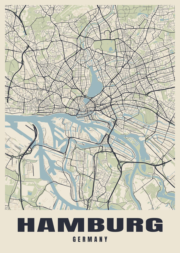 Hamburg Street Map Poster